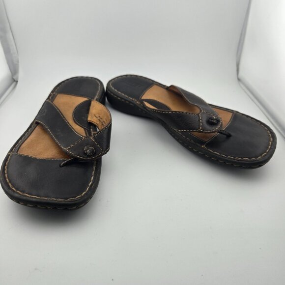Born Edie Leather Thong Sandals | Women’s Size 7 | Brown - Picture 8 of 10